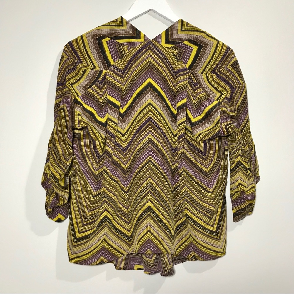 Anthropologie Charlie Jade Silk Chevron Blouse - Picture 3 of 8